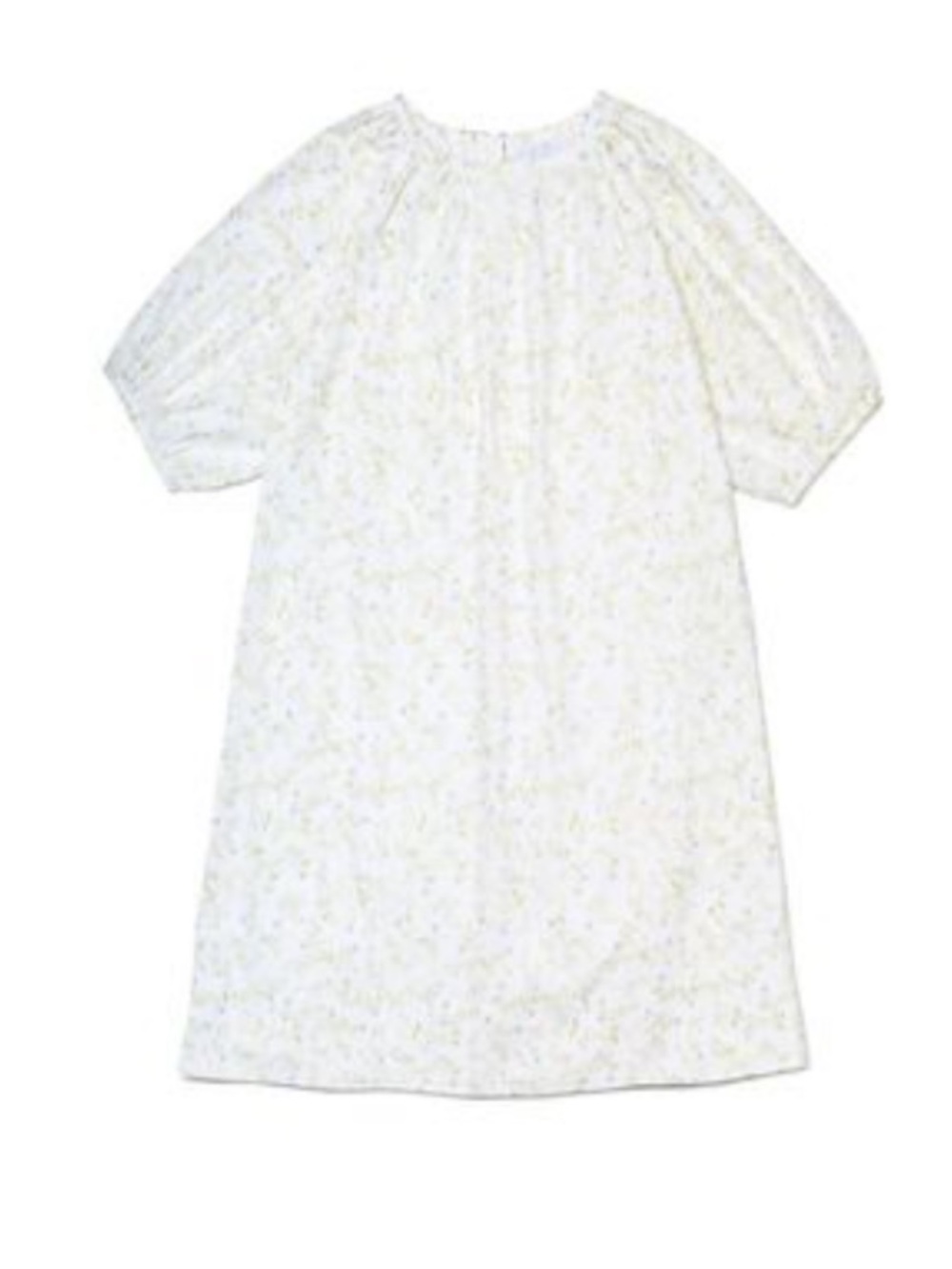 Julia Berolzheimer x LAKE cotton poplin dress gathered sleeves, spring vine, M